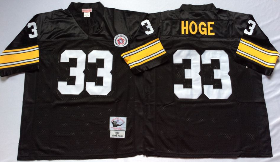 Men NFL Pittsburgh Steelers 33 Hoge black Mitchell Ness jerseys
